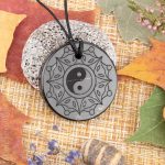 EMF protection shungite necklace Yin and Yang