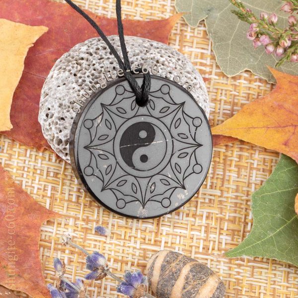 EMF protection shungite necklace Yin and Yang