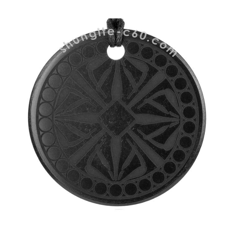 black mandala pendant of shungite