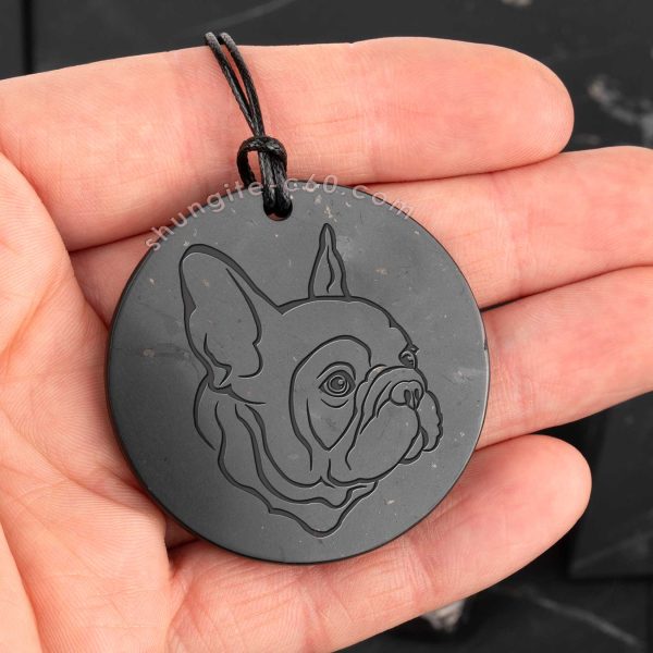 french bulldog pendant of shungite