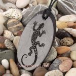 good luck lizard stone necklace