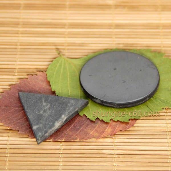 shungite circle and soapstone triangle