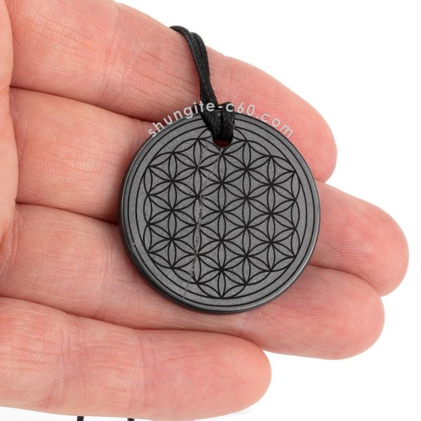 shungite flower of life pendant 35mm