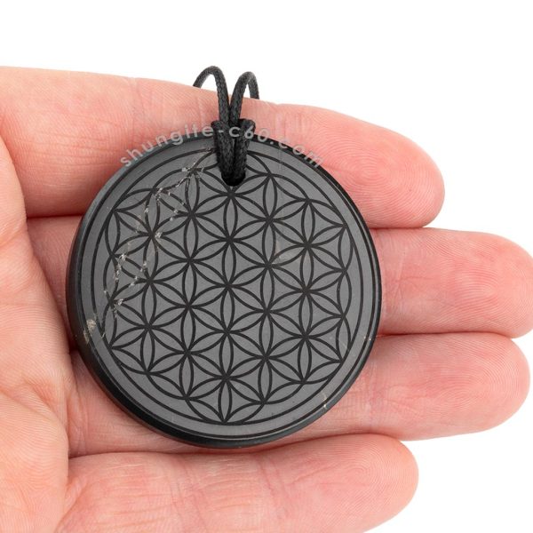 shungite flower of life pendant 45mm