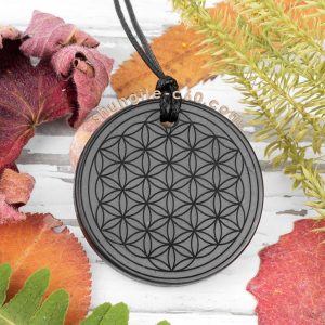 flower of life necklace chakra shungite healing stone