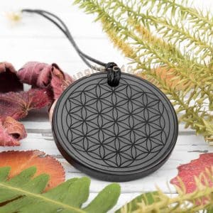 flower of life shungite necklace engraved