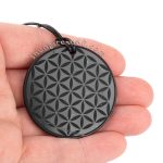 shungite flower of life necklace pendant diameter 45mm