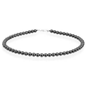 shungite beaded necklace handmade black stone jewelry
