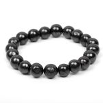 Black bead bracelet of natural stone