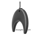 pendant of black stone inverted crescent moon