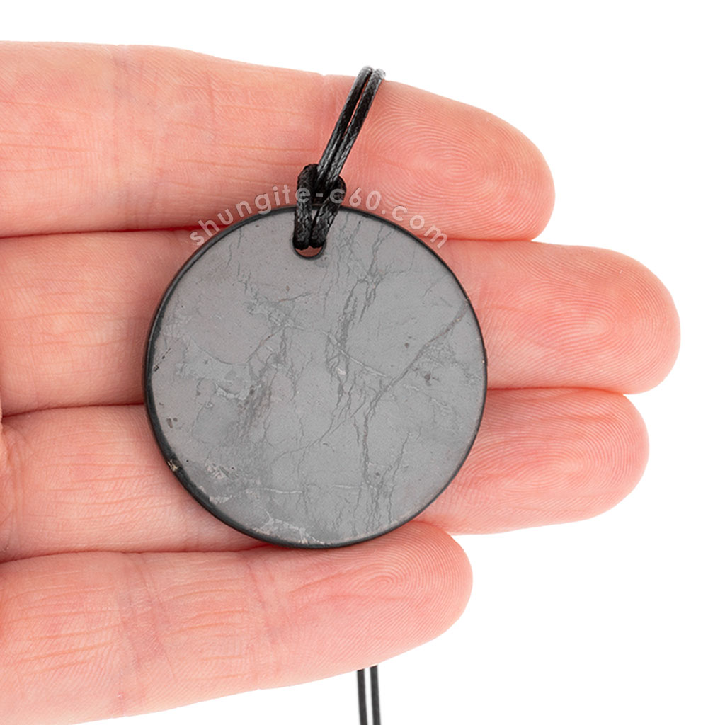 authentic shungite pendant circle 30 mm