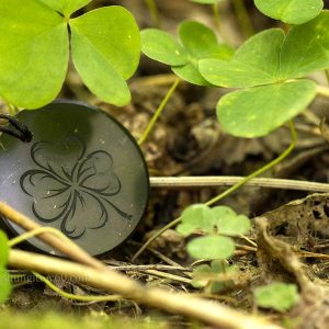 shungite Clover engraved