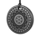 Shungite pendant mandala Communication 1.77 in