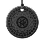 Shungite pendant mandala Communication engraved