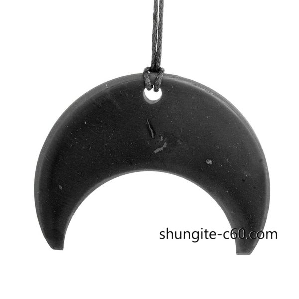 shungite necklace Moonwoman from black gemstone