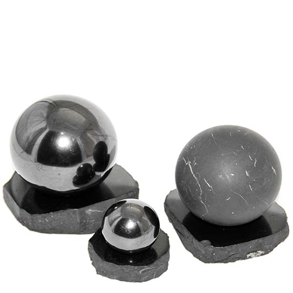 sphere made of shungite stone