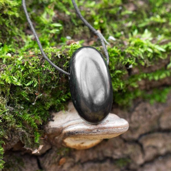 shungite pendant necklace of natural shape