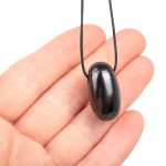 shungite pendant necklace of natural shape