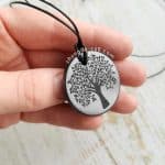 shungite pendant tree of life 3,5 cm side view