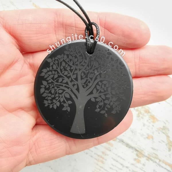 black shungite rock pendant 4,5 cm russia