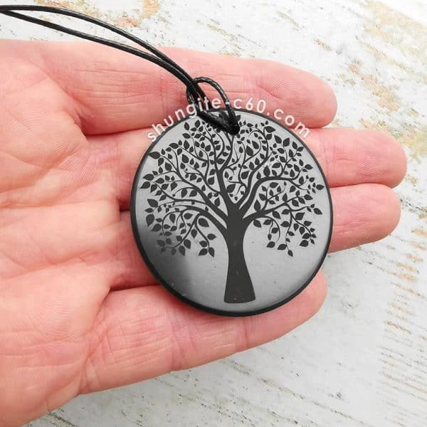 shungite pendant tree of life size of 45 mm