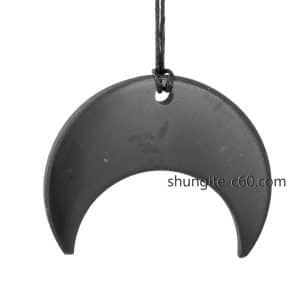 shungite pendant Moonwoman inverted Crescent Moon