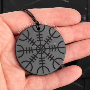 shungite helm of awe necklace 45 mm