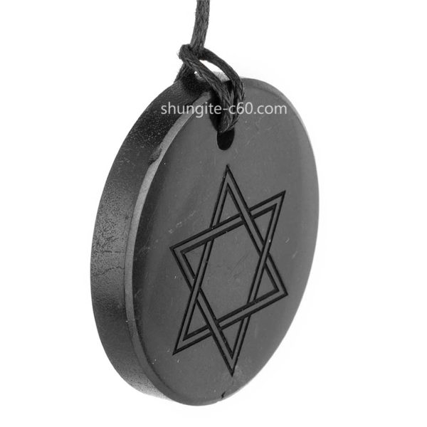 star of David pendant made of shungite side view