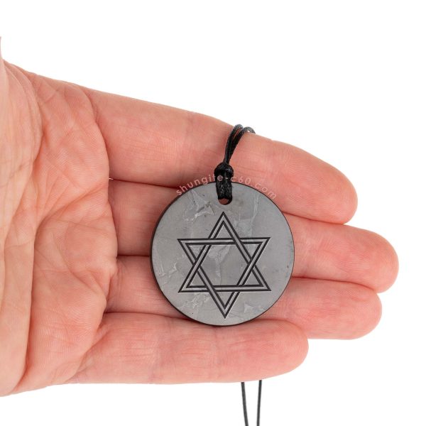 Star of David pendant engraved 35 mm symbol