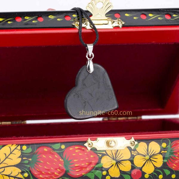 shungite heart pendant necklace from russia