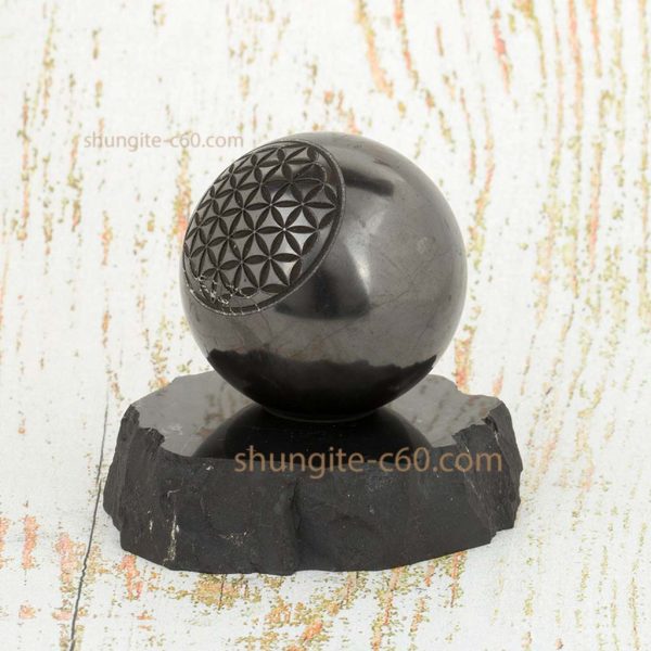 shungite sphere engraved