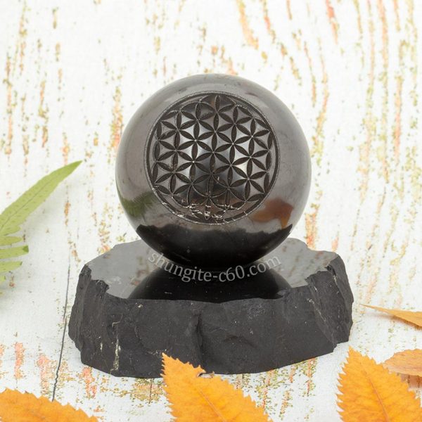 shungite sphere engraved