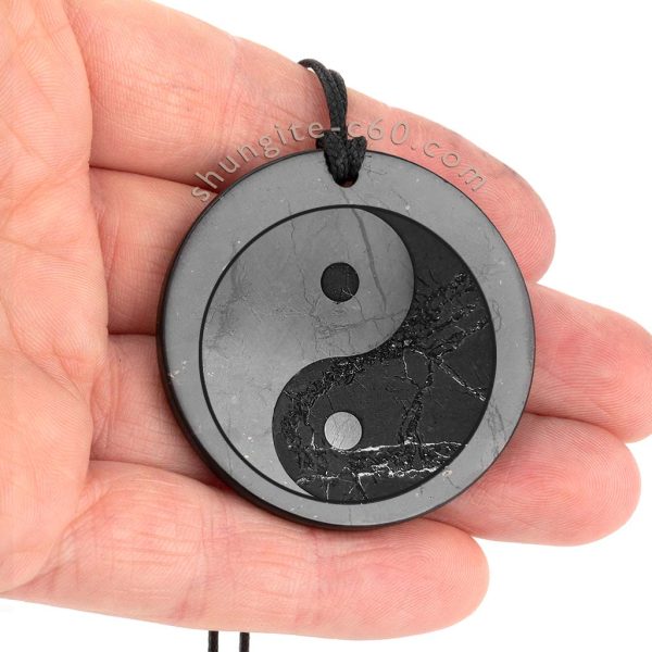 Yin Yan shungite pendant 45mm