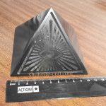 all seeing eye shungite pyramid 10 cm for decor