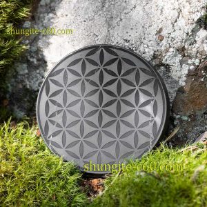 shungite emf plate flower of life 50-70 mm