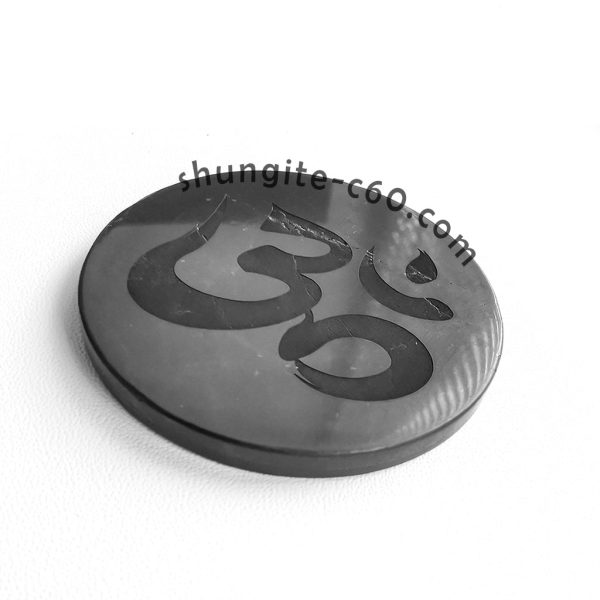 shungite emf shield plate engraved Om