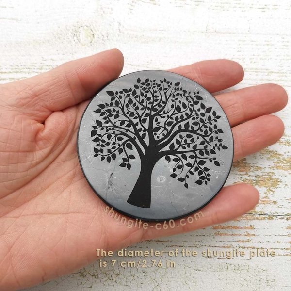 shungite stone disk tree of life