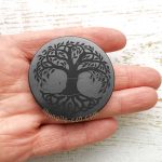 shungite engraved circle for emf diameter 5 cm