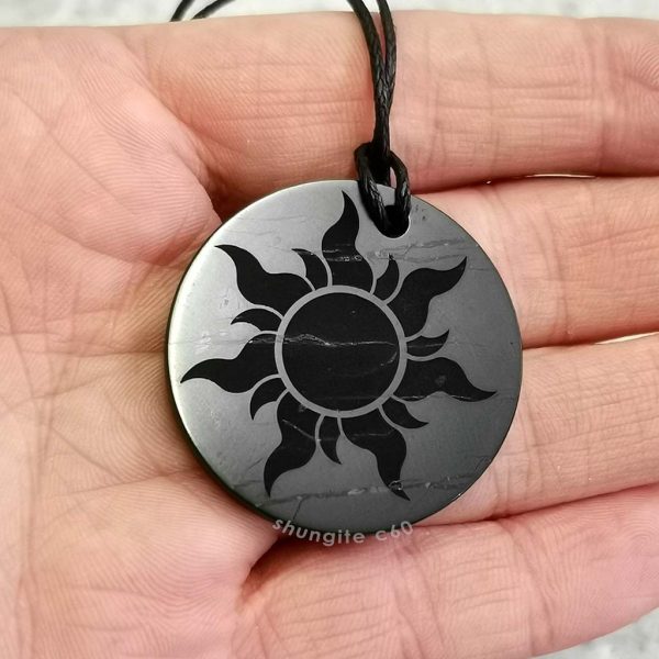 authentic shungite amulet pendant sun