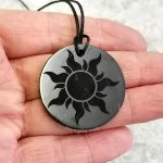 authentic shungite amulet sun 3.5 cm