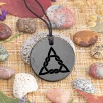 shungite triquetra cross necklace