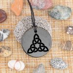 shungite triquetra necklace engraved type 9