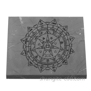 shungite pentacle tile square 9 cm