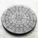 shungite pentacle altar natural stone plate