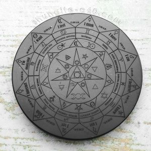 shungite pentacle altar plate