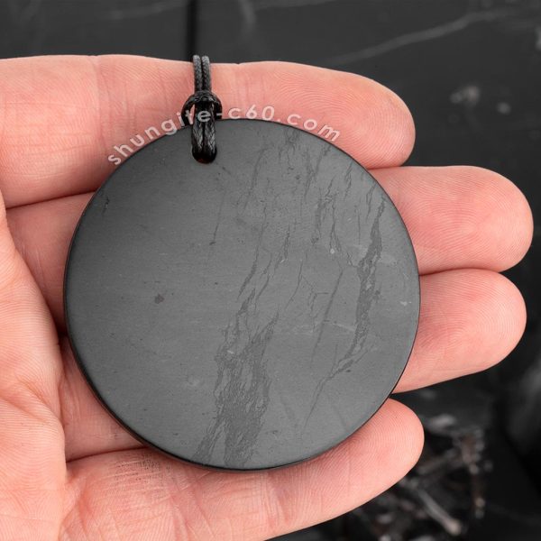 shungite pendant circle 50 mm