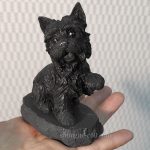 yorkie crystal statue