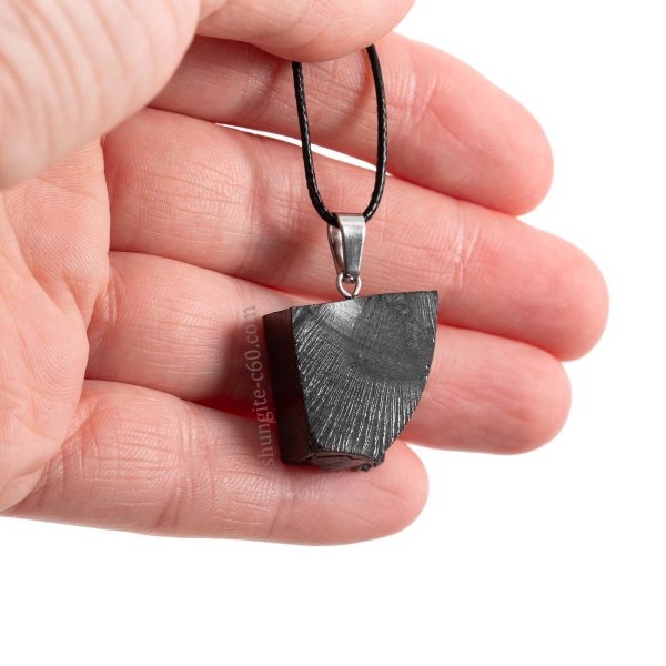 noble shungite pendant of triangular shape