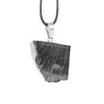 genuine noble shungite pendant of triangular shape