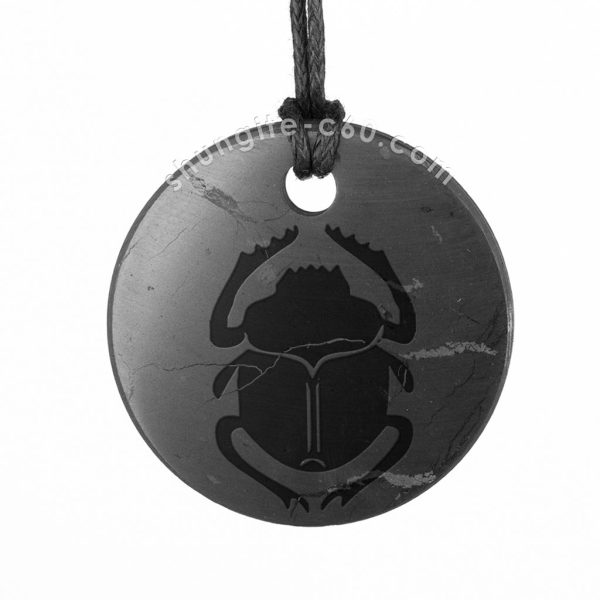 shungite necklace scarab